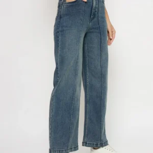 Madame Double Wash Blue Wide Leg Jeans